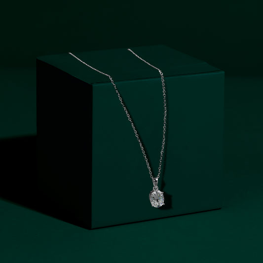 Wigston - Oval Cut Moissanite Necklace