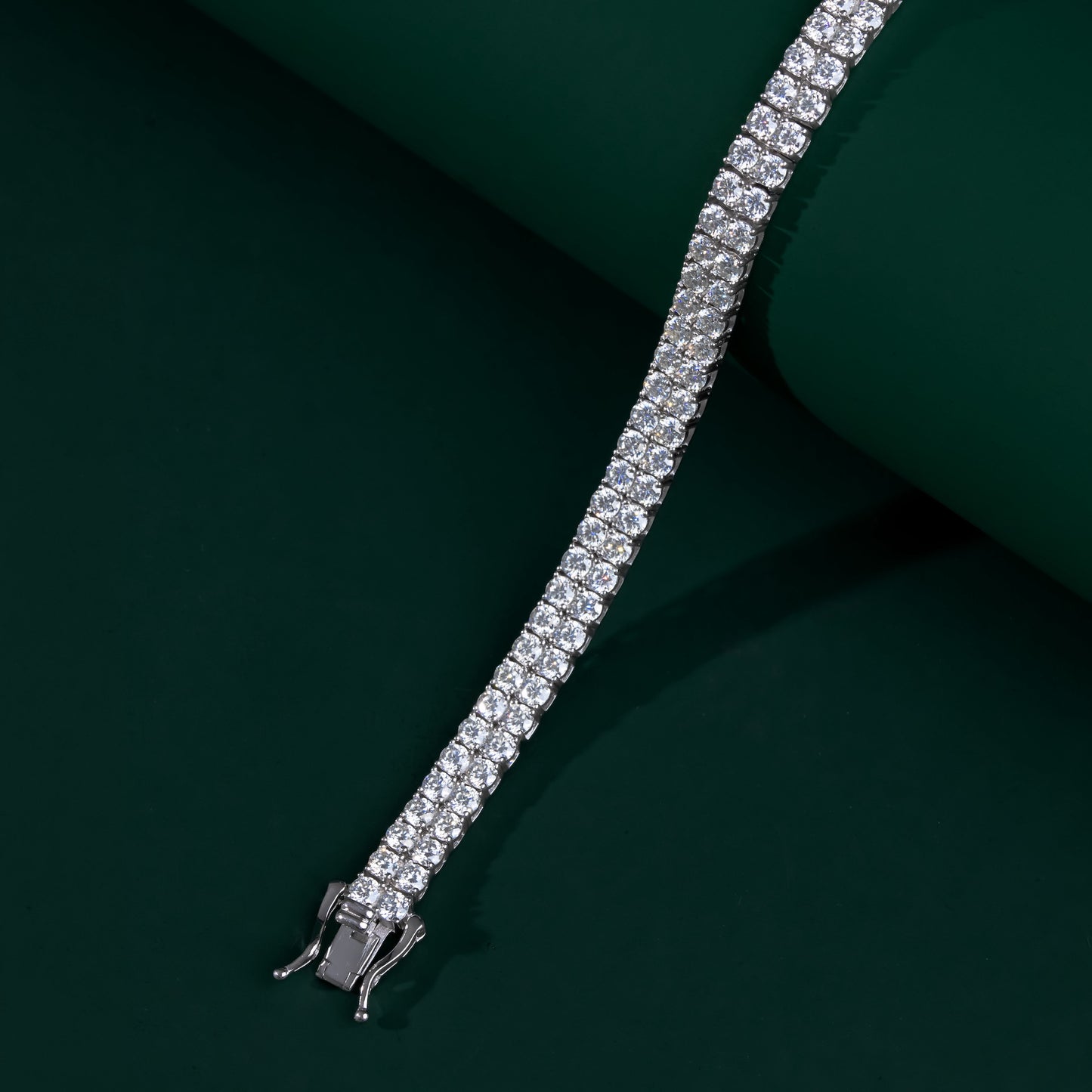 Double Row Moissanite Tennis Bracelet