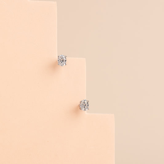 Knightsbridge - Oval Cut Solitaire Moissanite Earrings