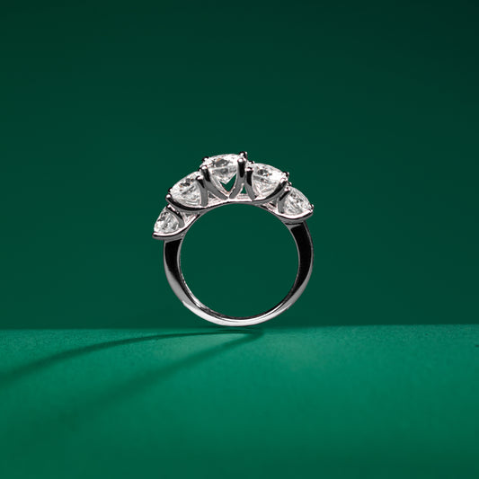 Highlands - 5-Stone Geometric Moissanite Ring
