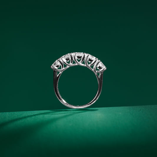 Hyde - 5-stone Round Cut Moissanite Ring