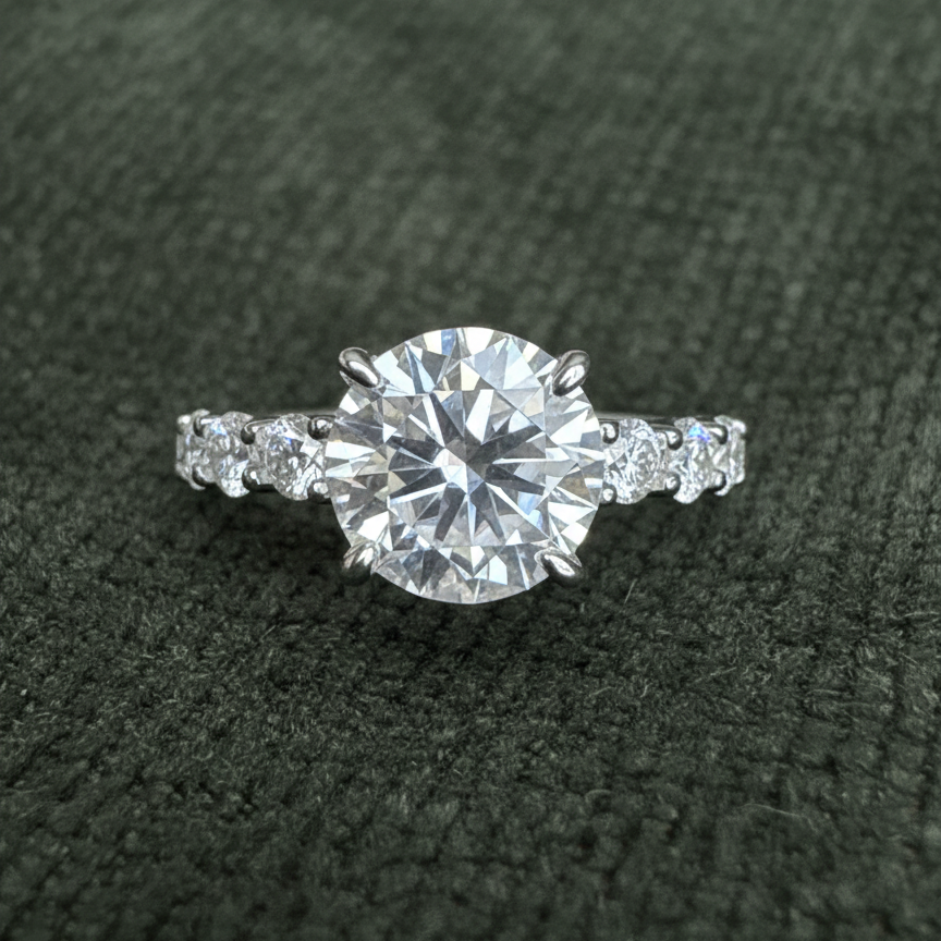 Belgravia - Round Cut Solitaire Moissanite Ring