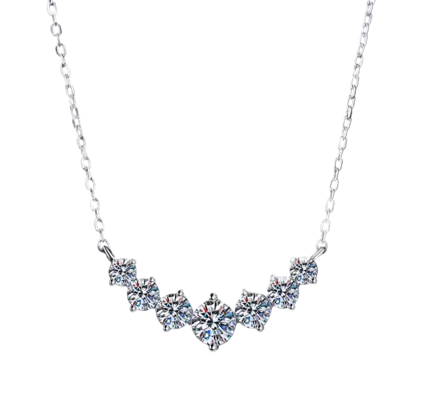Queensferry - Seven-stone moissanite necklace