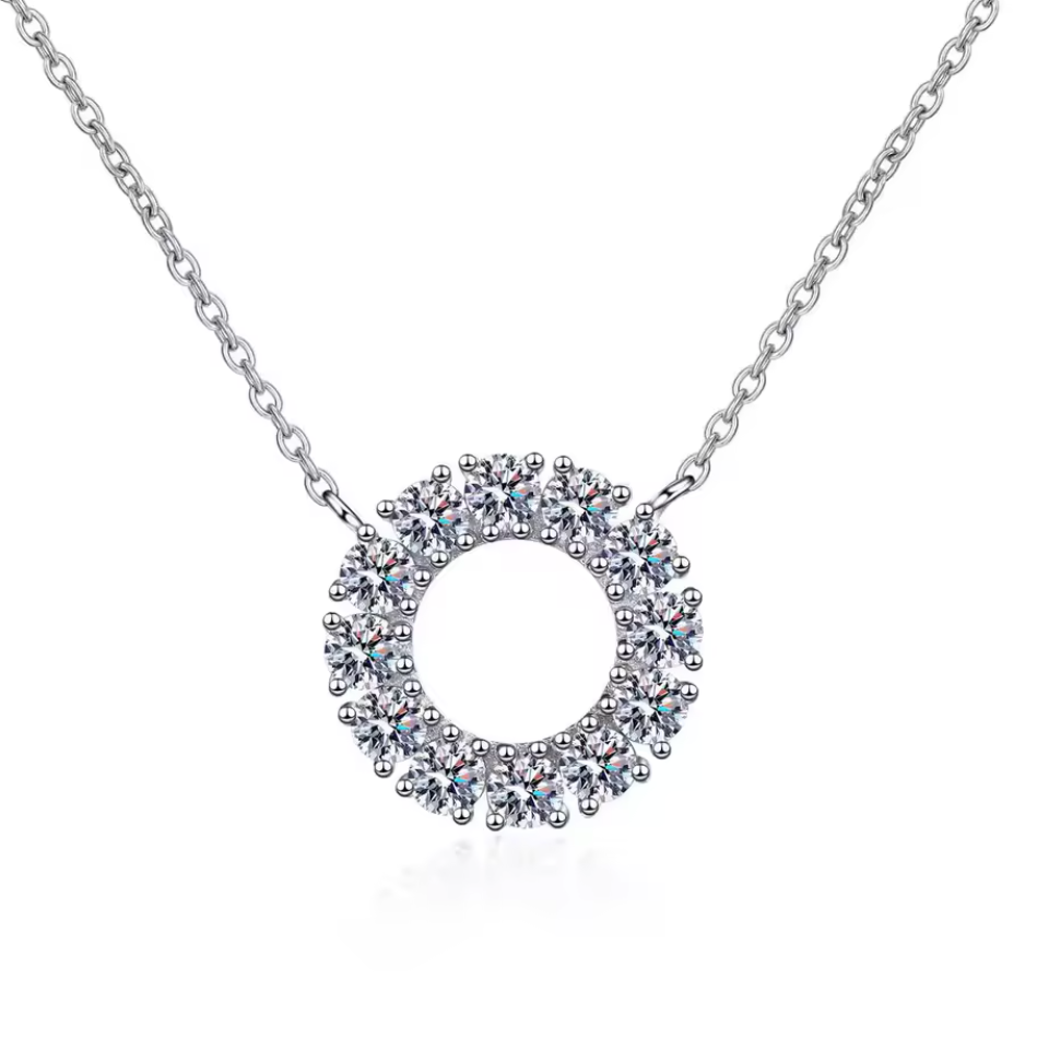 Enfield - Round Moissanite Pendant Necklace