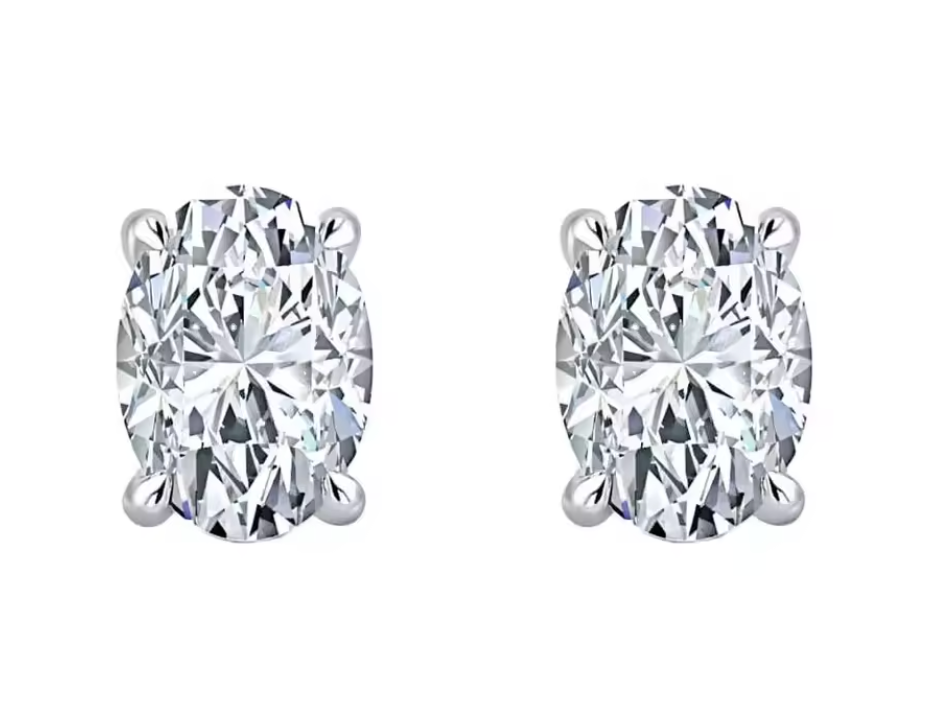 Knightsbridge - Oval Cut Solitaire Moissanite Earrings