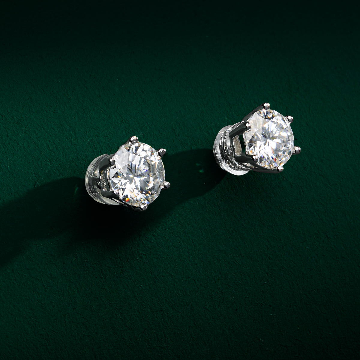 Bath - Round Stud Moissanite Earrings