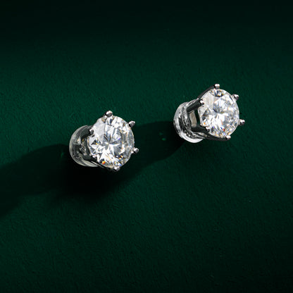 Bath - Round Stud Moissanite Earrings