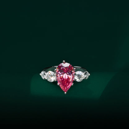 Twinstead - Pink Moissanite Ring