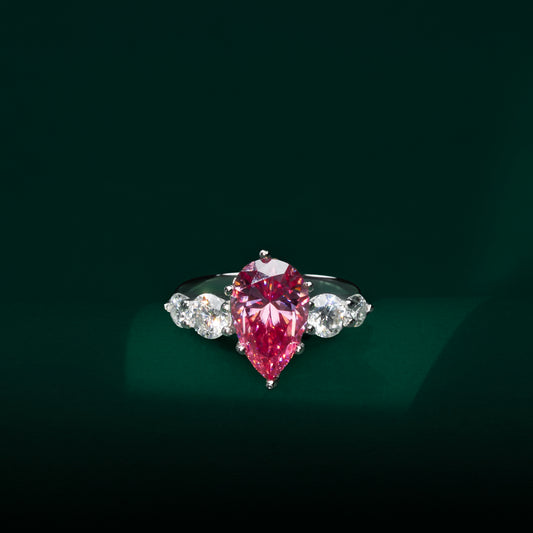 Twinstead - Pink Moissanite Ring