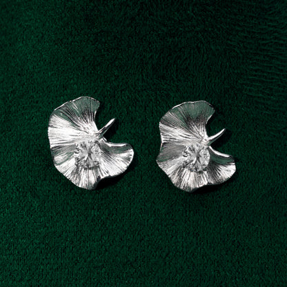 Primrose - Silver Flower Moissanite Earrings