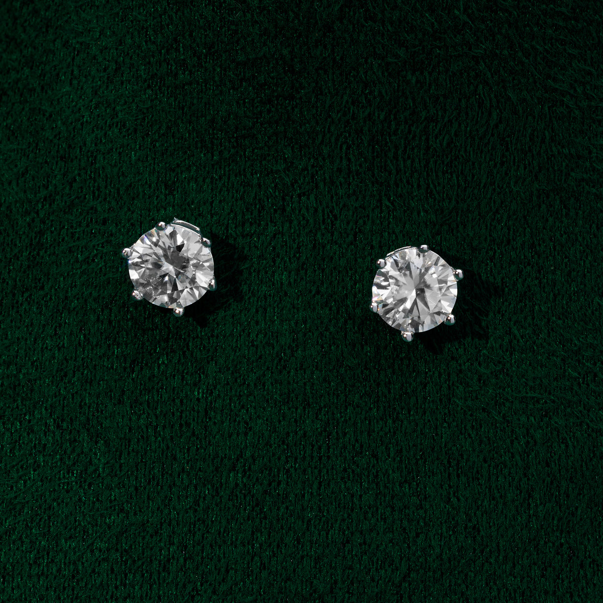 Bath - Round Stud Moissanite Earrings