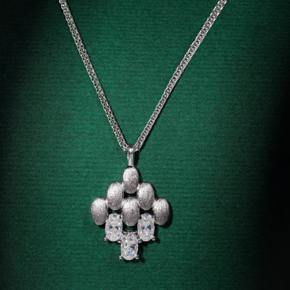 Snowdonia - Silver Oval Moissanite Necklace