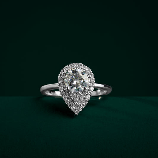 Clifton - Pear Moissanite Ring