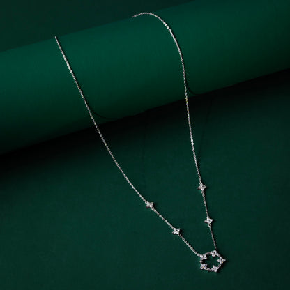 Lincoln - Round Floral Moissanite Necklace