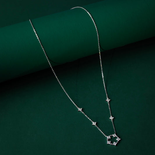 Lincoln - Round Floral Moissanite Necklace
