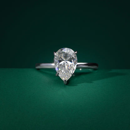 Wembley - Pear Solitaire Moissanite Ring