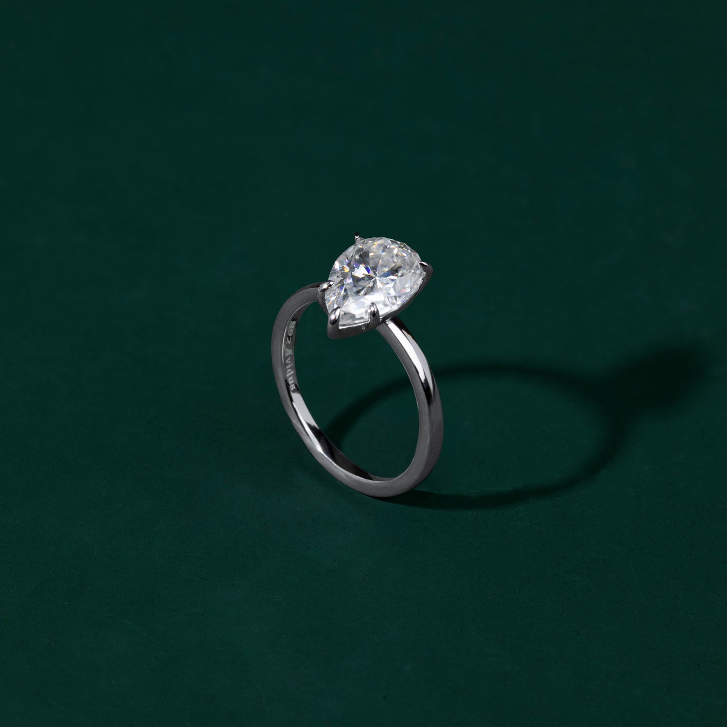 Wembley - Pear Solitaire Moissanite Ring