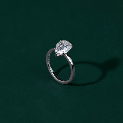 Wembley - Pear Solitaire Moissanite Ring
