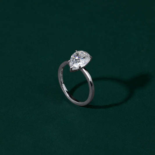 Wembley - Pear Solitaire Moissanite Ring