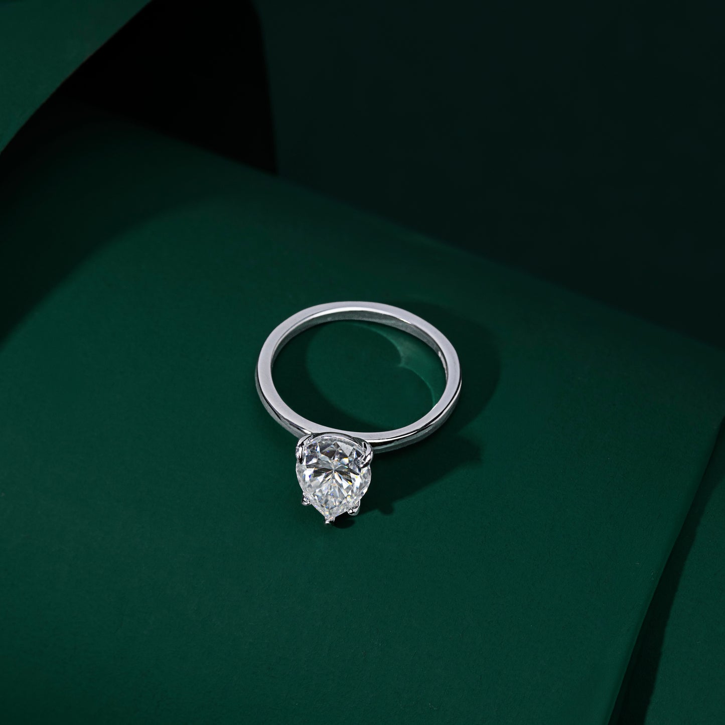 Wembley - Pear Solitaire Moissanite Ring