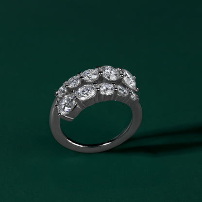 York - Double Layer Moissanite Ring