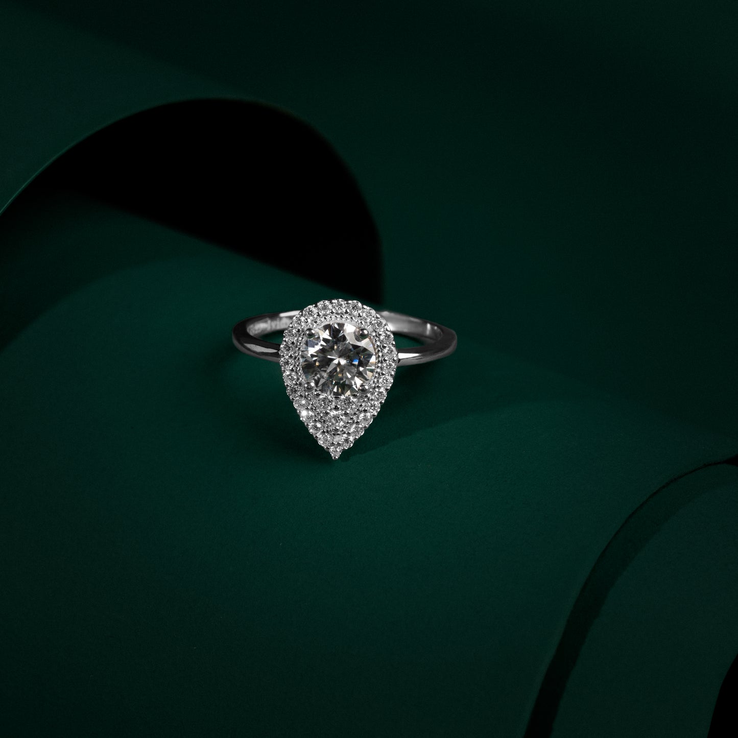 Clifton - Pear Moissanite Ring