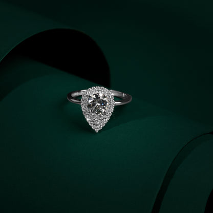 Clifton - Pear Moissanite Ring