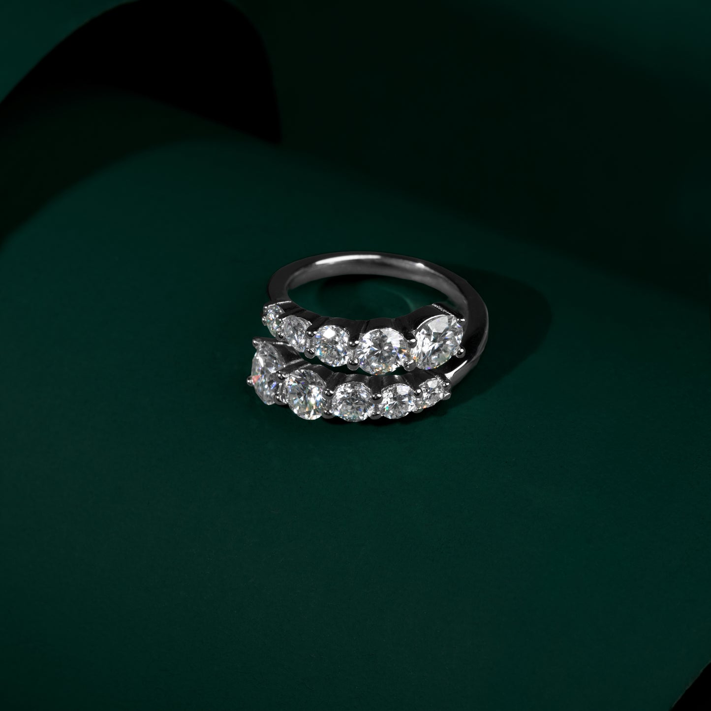 York - Double Layer Moissanite Ring