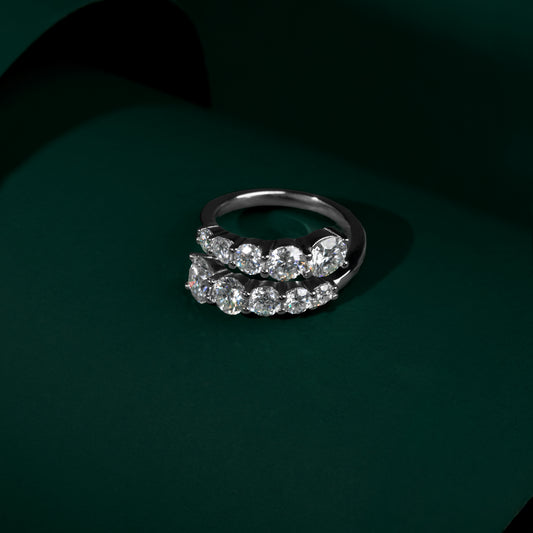 York - Double Layer Moissanite Ring