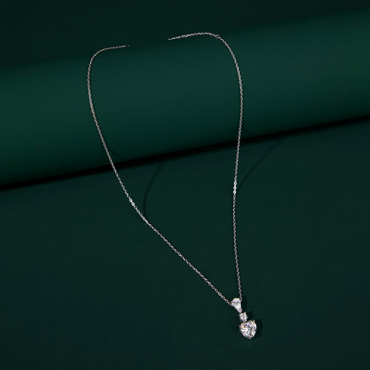 Castlebay - Heart-Cut Pendant Moissanite Necklace