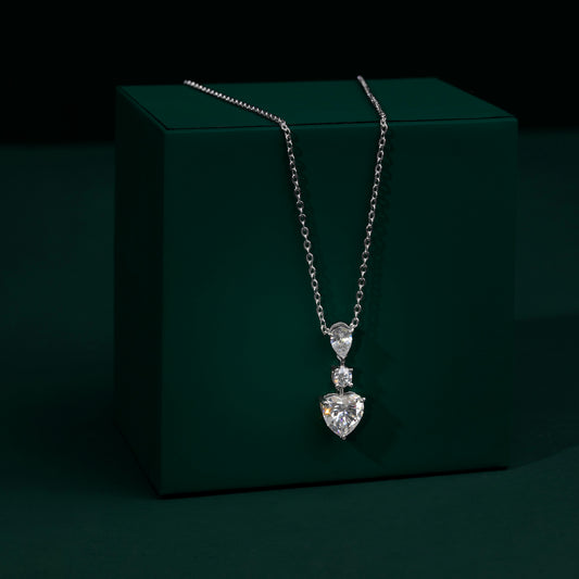 Castlebay - Heart-Cut Pendant Moissanite Necklace