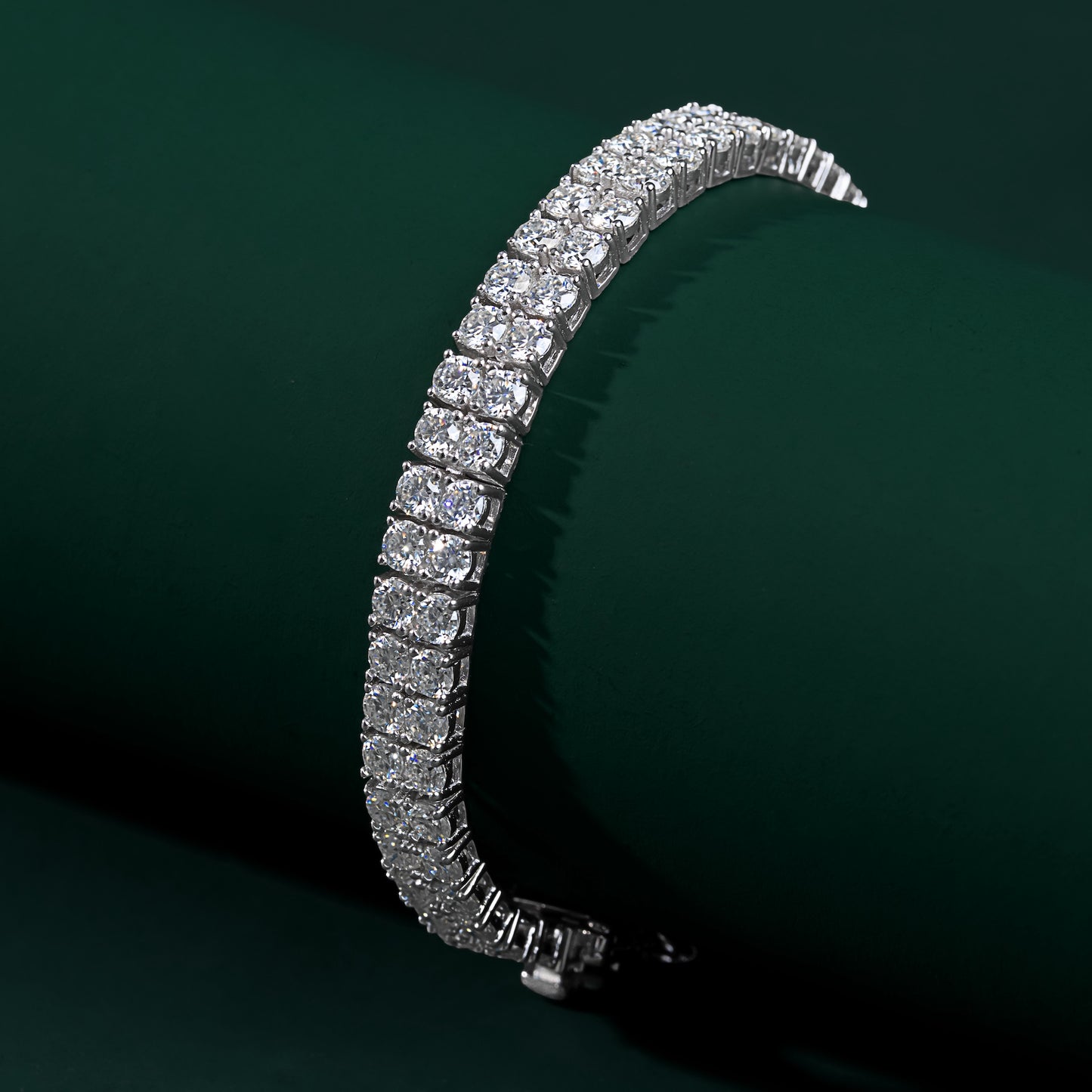 Double Row Moissanite Tennis Bracelet