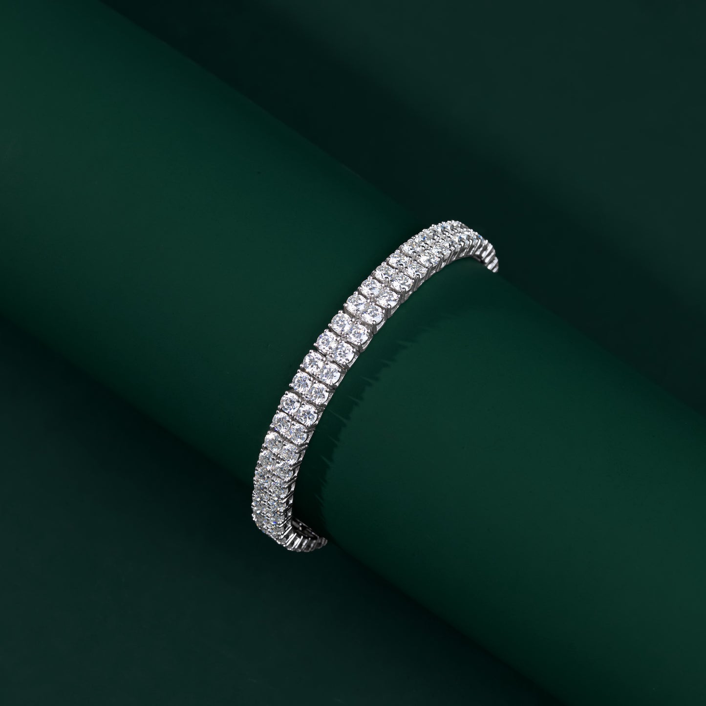 Double Row Moissanite Tennis Bracelet