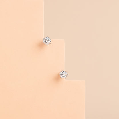 Surrey - Round Cut Solitaire Moissanite Earrings
