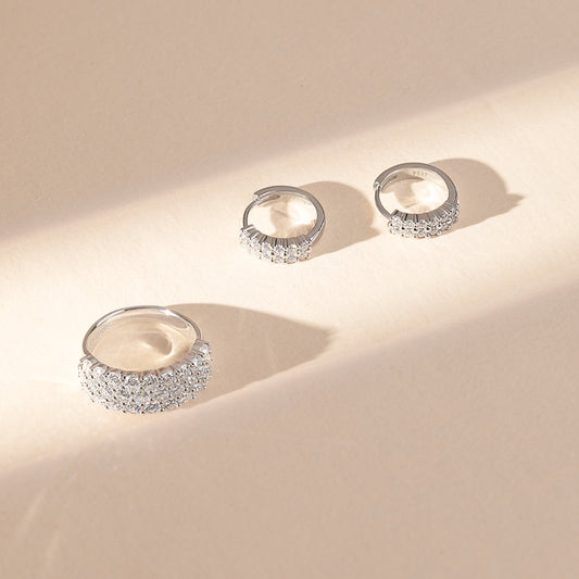 Greenwich - Double-Row Hoop Moissanite Earrings