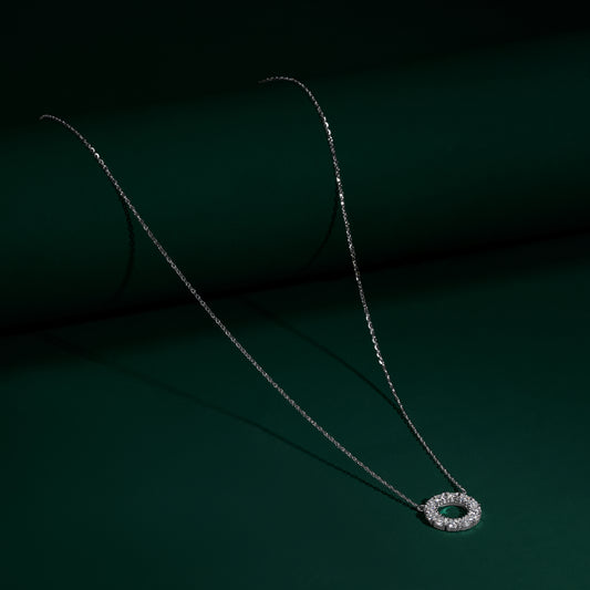 Enfield - Round Moissanite Pendant Necklace