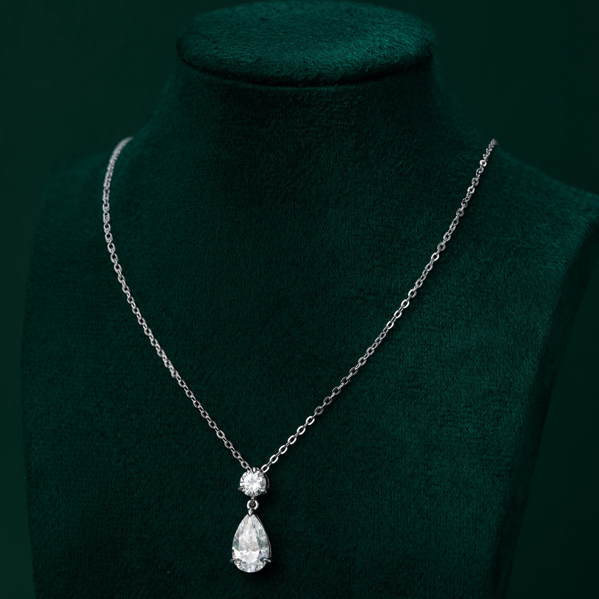 Tearford - Pear-Cut Moissanite Necklace