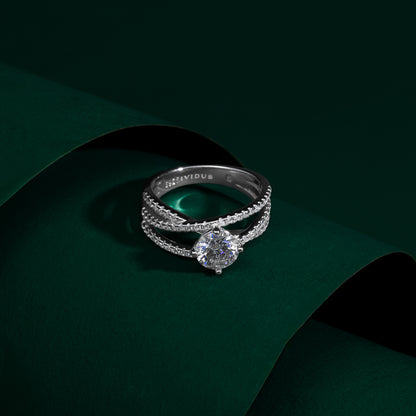 Marchmont - Round Cut Crossover Moissanite Ring
