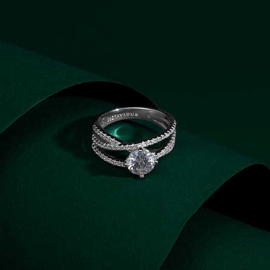 Marchmont - Round Cut Crossover Moissanite Ring