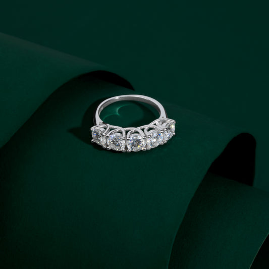 Hyde - 5-stone Round Cut Moissanite Ring