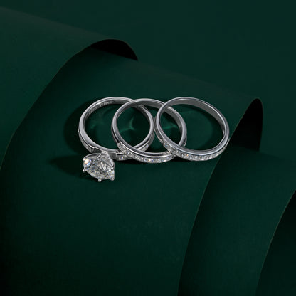 Piccadilly - 3-piece Round Cut Solitaire Moissanite Ring