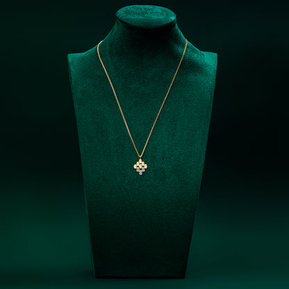 Snowdonia - Brushed Gold Oval Moissanite Necklace