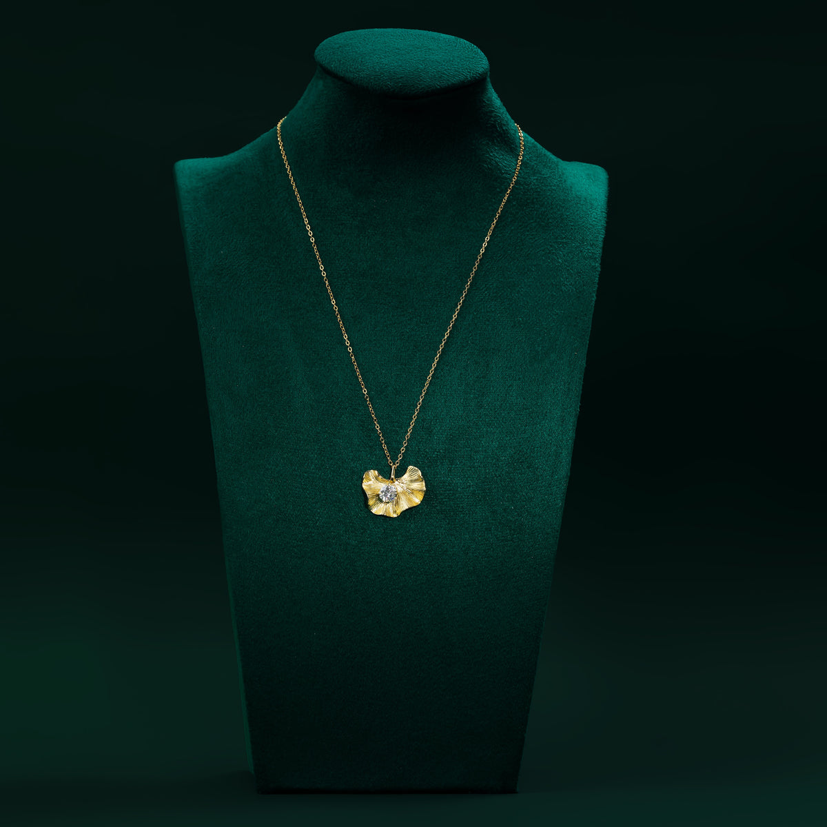 Primrose - Brushed Gold Moissanite Necklace