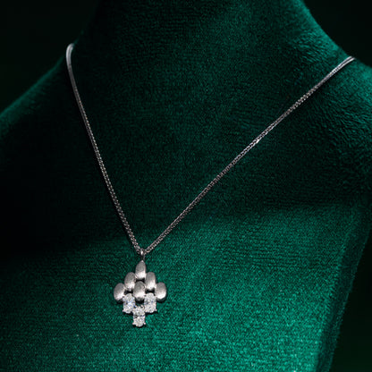 Snowdonia - Silver Oval Moissanite Necklace