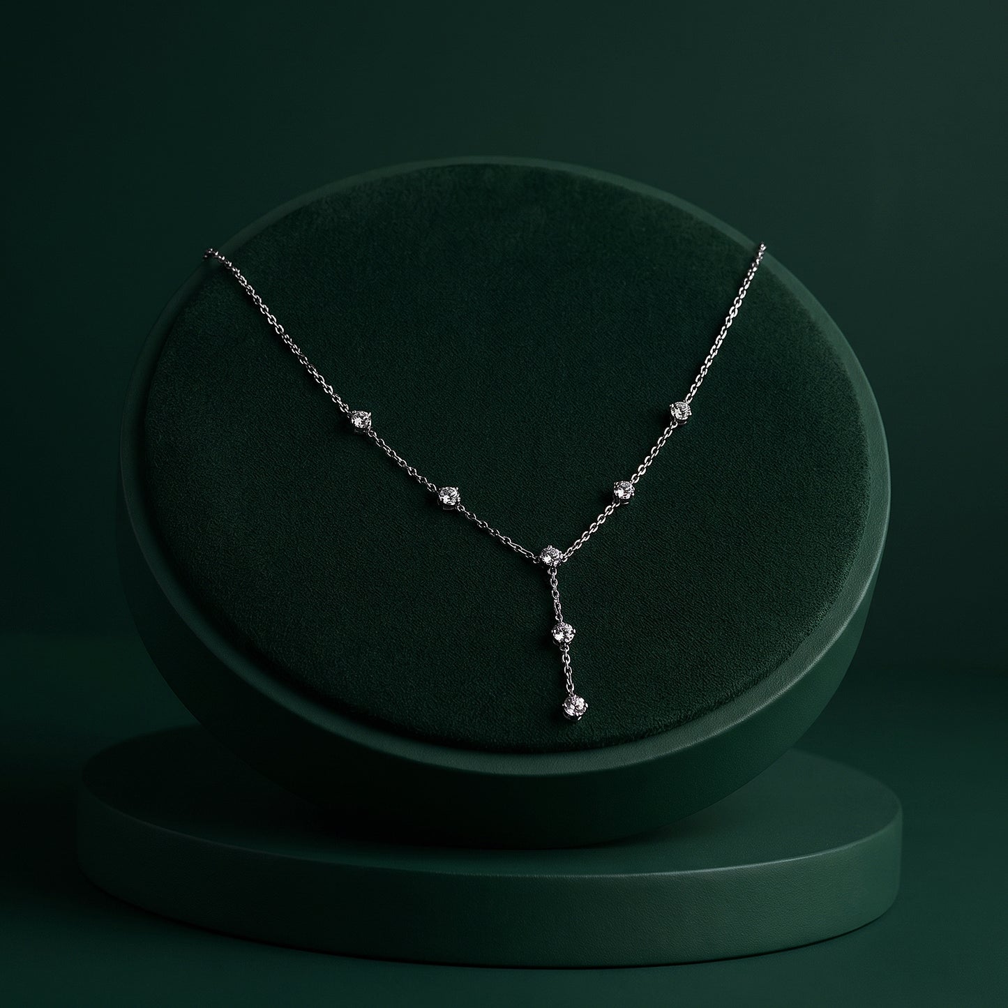 Mansfield - Lariat Moissanite Necklace