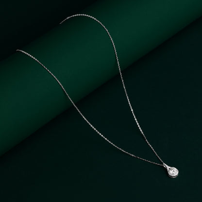 Plymouth - Teardrop Round Cut Moissanite Necklace