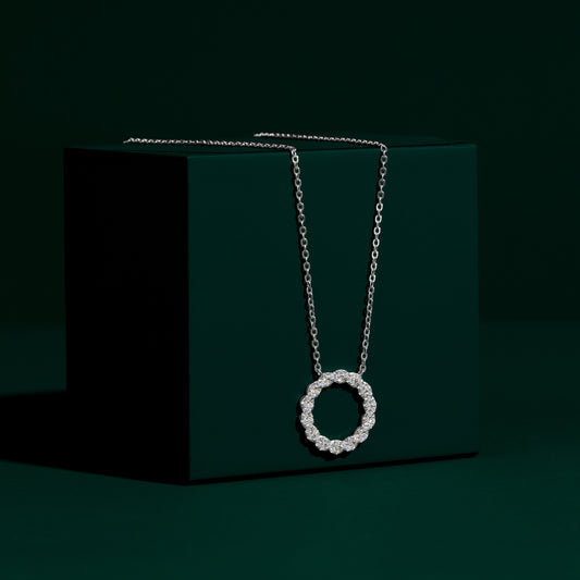 Grassendale - Round Moissanite Pendant Necklace