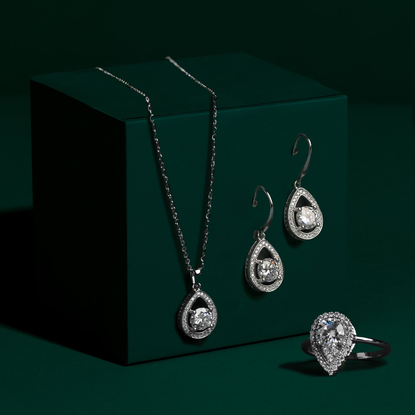 Clifton - Pear Moissanite Necklace