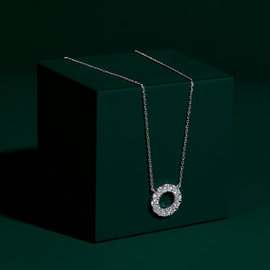 Enfield - Round Moissanite Pendant Necklace