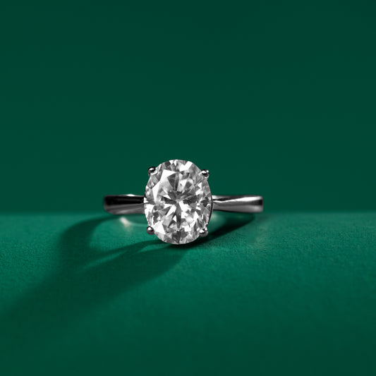 Swansea - Oval Cut Solitaire Moissanite Ring
